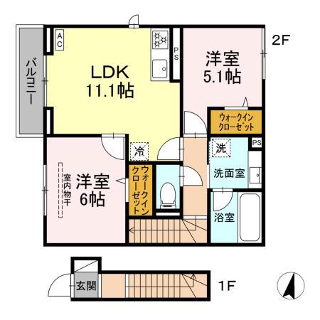 コンフォルタ(2LDK/1階)の間取り写真