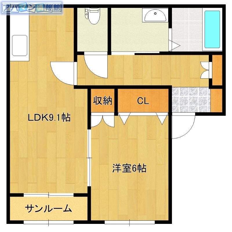 グランビル小針(1LDK/2階)の間取り写真