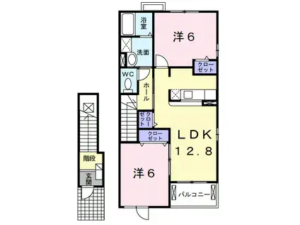 ピュア・キャッスルIV(2LDK/2階)の間取り写真