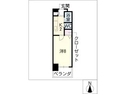 CK錦レジデンス(1K/9階)の間取り写真