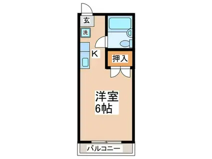 パークハイツ中島II(1K/3階)の間取り写真