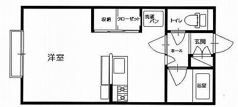 DIキャルティエ・ラタンB(ワンルーム/1階)の間取り写真