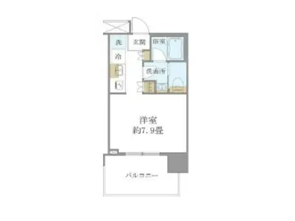 ブリリアタワー浜離宮(1K/7階)の間取り写真