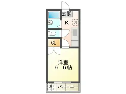 カレッジハウス8(1K/1階)の間取り写真