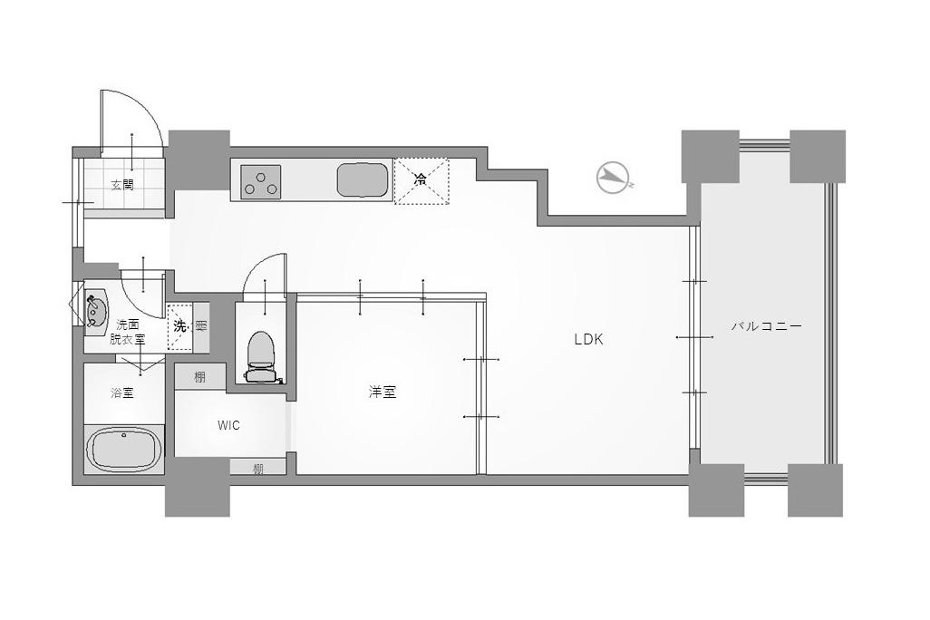 水梅マンション3階(1LDK/3階)の間取り写真