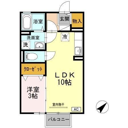 ラフォーレ光井(1LDK/2階)の間取り写真