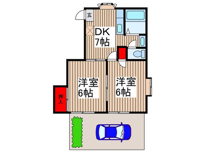 サニ-コートA(2DK/1階)の間取り写真