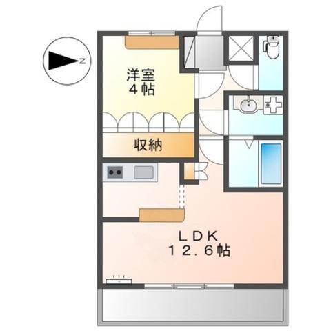 アップヒルズ(1LDK/1階)の間取り写真
