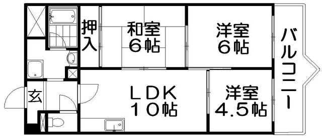 SUNミネマツ(3LDK/8階)の間取り写真
