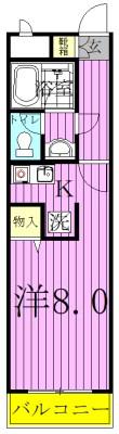 A・アパートメント(1K/1階)の間取り写真