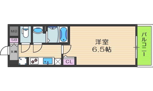 プレサンス梅田北オール(1K/8階)の間取り写真