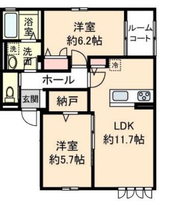 シェレトワレ(2LDK/2階)の間取り写真
