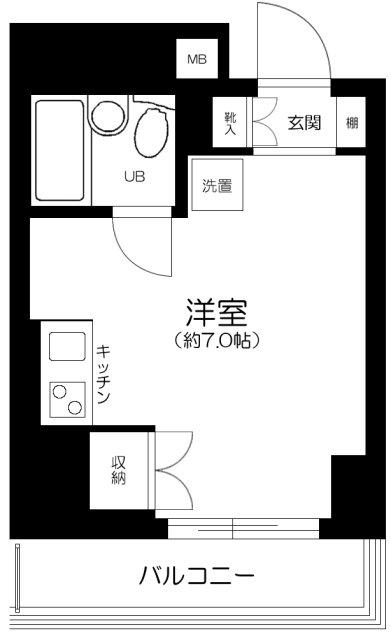 TERRAZZA EST(ワンルーム/12階)の間取り写真