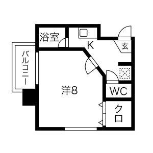 フォーシーズン(1K/4階)の間取り写真