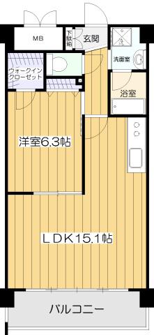 ア・ミュゼ新大阪(1LDK/12階)の間取り写真