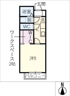 ビオロマーネ(1K/2階)の間取り写真