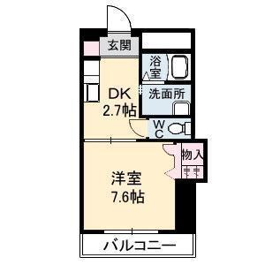 レアンドロス(1K/3階)の間取り写真