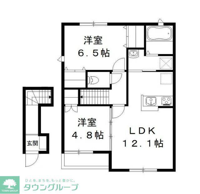 グランドソレイユ(2LDK/2階)の間取り写真