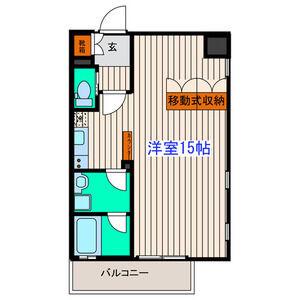 ヴィアーレ勾当台II(ワンルーム/3階)の間取り写真