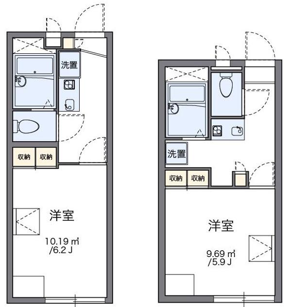 レオパレス島田(1K/1階)の間取り写真