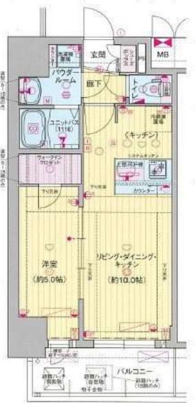 プレサンス大国町ラヴエニール(1LDK/4階)の間取り写真