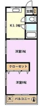 第一幸亀ビル(2DK/5階)の間取り写真