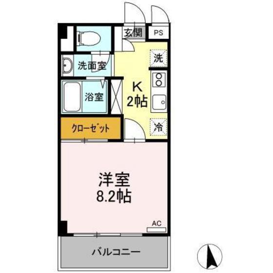 マンションけやき(1K/1階)の間取り写真