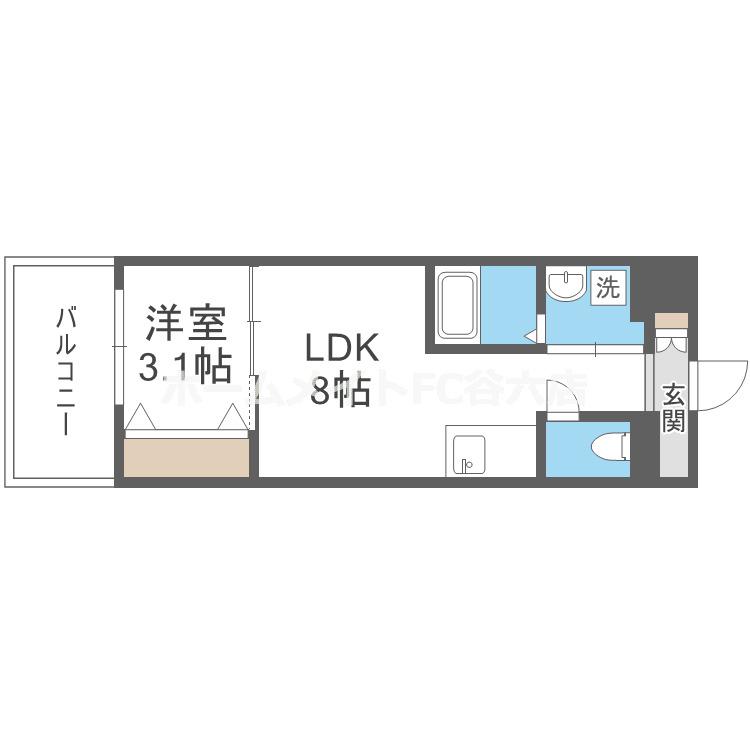 セオリー大阪ハーバーDOOR(1LDK/6階)の間取り写真