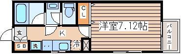 リュミエ旭ヶ丘(1K/1階)の間取り写真