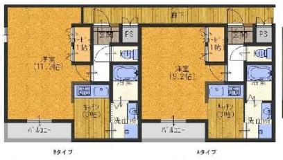 ハーメスアズール(1K/5階)の間取り写真
