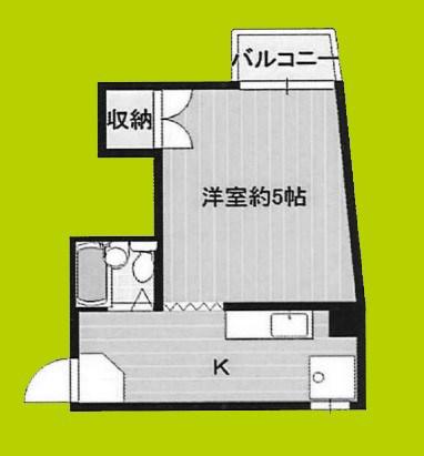 出戸ターミナルハイツ(ワンルーム/3階)の間取り写真