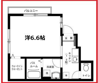 アールズコートII(1K/1階)の間取り写真