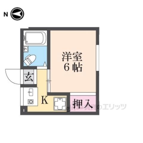 ハイツ プロムナード(1K/1階)の間取り写真