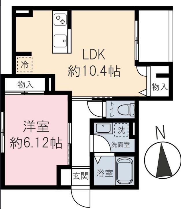 ハニーテラス(1LDK/2階)の間取り写真