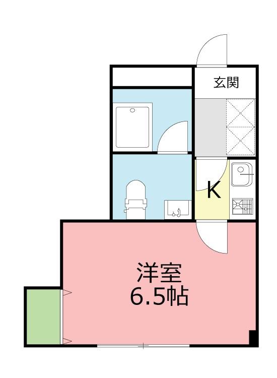 大金ビル(1K/2階)の間取り写真