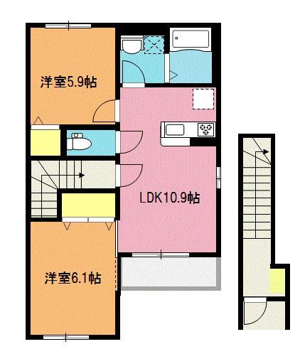 パークアベニュー(2LDK/2階)の間取り写真