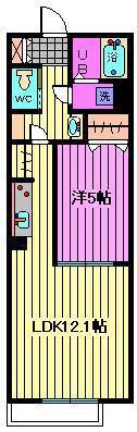 ファイン桶川(1LDK/1階)の間取り写真