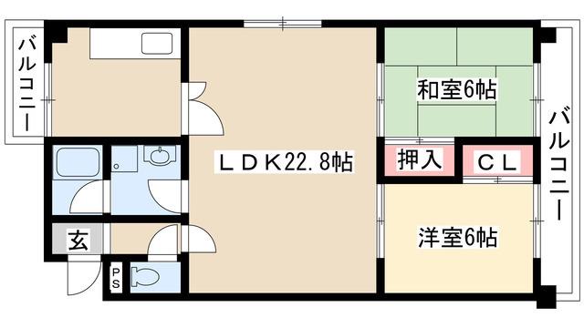アーバン京命I(2LDK/2階)の間取り写真