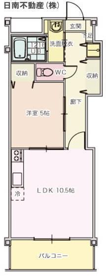ISLAND遥B棟(1LDK/1階)の間取り写真