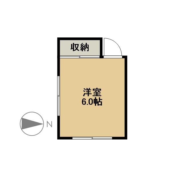 鈴木荘(ワンルーム/2階)の間取り写真