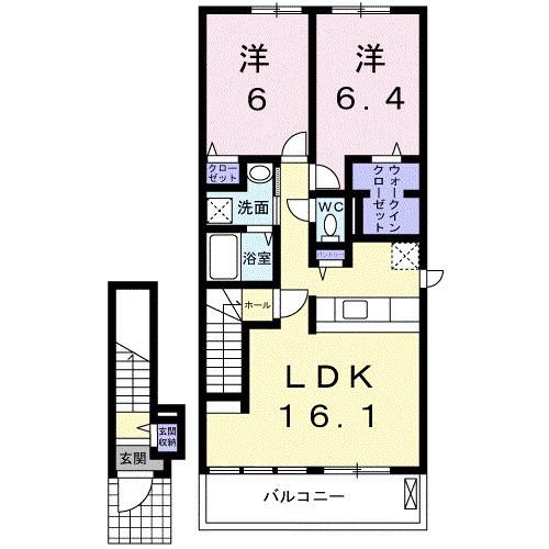 ボイスB(2LDK/2階)の間取り写真