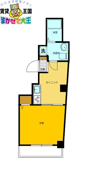 ブルーム桜 (1DK/2階)の間取り写真