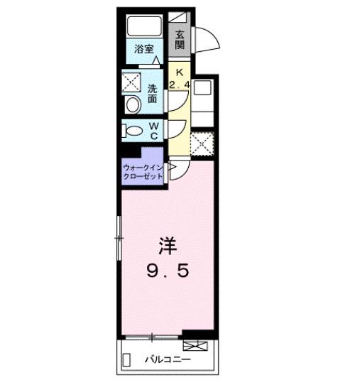 ソフィアフルールII(1K/1階)の間取り写真