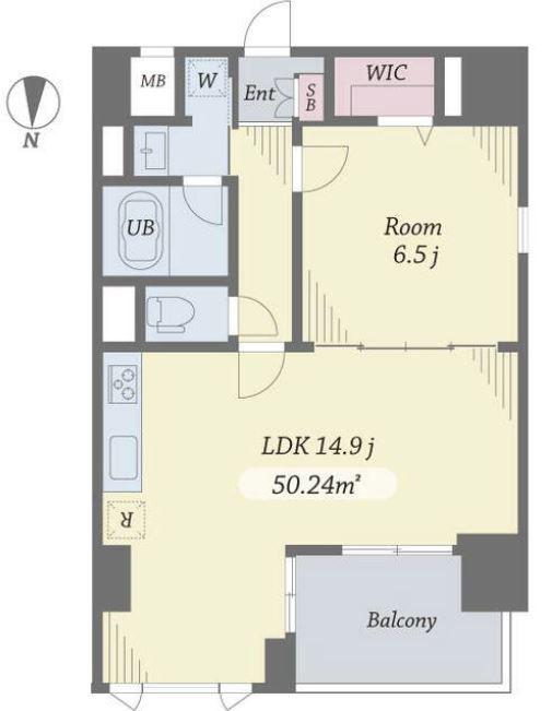 エルシノア住吉(1LDK/5階)の間取り写真