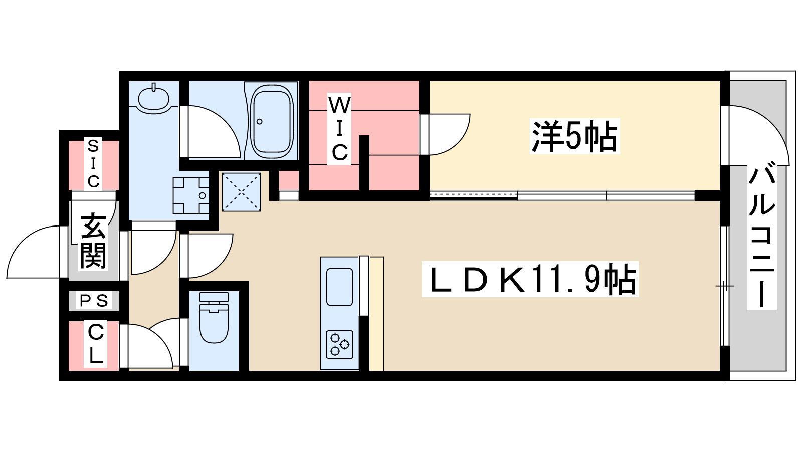 リッツ新大阪プレミアム(1LDK/8階)の間取り写真