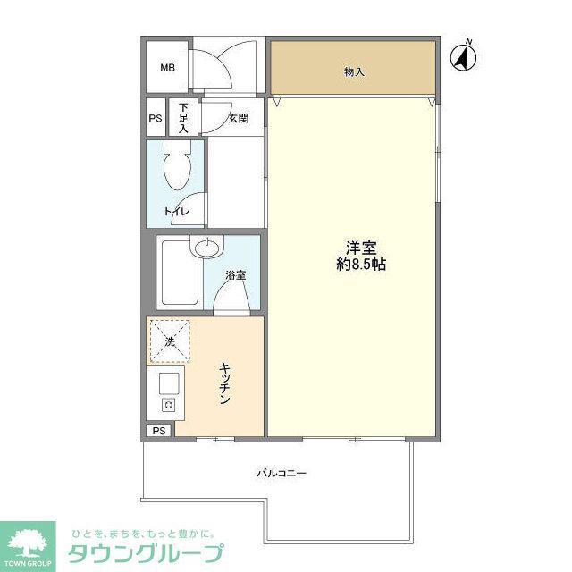 地蔵前マンション(ワンルーム/3階)の間取り写真