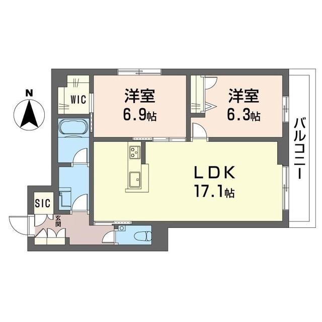 デア グランツ(2LDK/2階)の間取り写真
