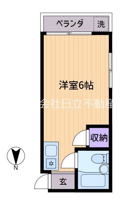 サンライズ大原(ワンルーム/1階)の間取り写真