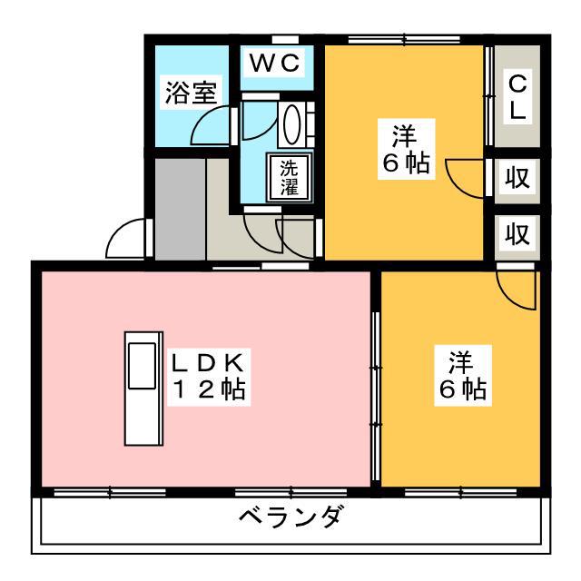 サンフラワーIII(2LDK/3階)の間取り写真