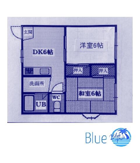 サニーハイツA(2DK/1階)の間取り写真